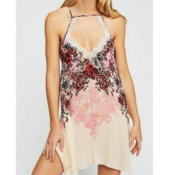 Free People Floral Haze Printed Mini Slip Dress S - Picture 3 of 7